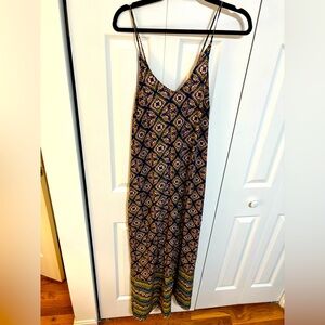 Mosaic geometric print cross back Maxi Dress